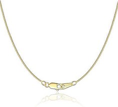 Solid 18K Gold Over 925 Sterling Silver Chain Necklace for Women Girls 0.8mm Box - £27.71 GBP