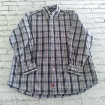Abercrombie Fitch Shirt Mens Medium Blue Plaid Muscle Button Down Long S... - $19.99
