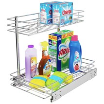 Pull Out Cabinet Organizer, 2 Tier Wire Basket Under Sink Slide Out Storage Shel - £67.87 GBP