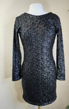 H&amp;M Size 10 Black Sequin Mini V Back Party Dress SOLD OUT Short Sparkle ... - £21.73 GBP