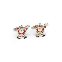 Bey Berk J275 Rhodium Plated Santa Claus Cufflinks - Multi Color - £23.07 GBP