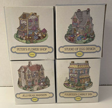 The Bunny Family Village Collection Easter Spring Cottages Figures Lot of 4  - £23.52 GBP