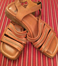NEW ECCO Womens Brown Leather Buckle Fisherman Sport Sandals 4.5UK - 6.5-7 USA - £15.70 GBP