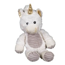 Spark Create Imagine Unicorn Plush Rattle 16&quot; White Gold Stuffed Animal Toy - £11.57 GBP