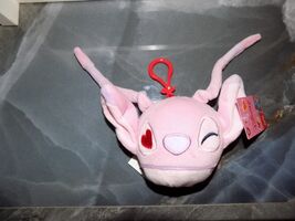Disney Angel Plush Clip-On Lilo &amp; Stitch Heart Pink Plush Toy NEW - $15.00