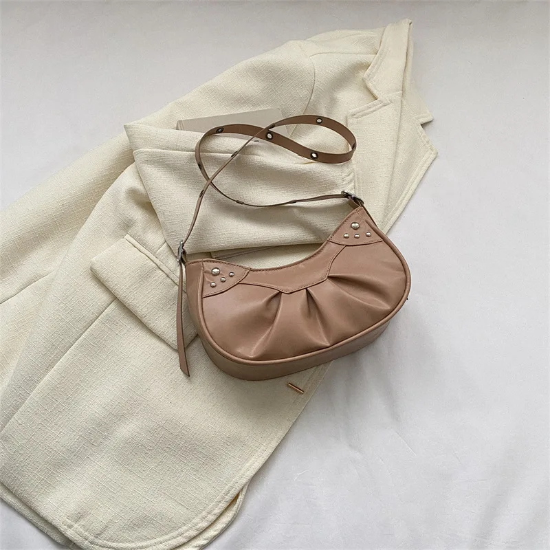 Women 2023 Spring New Simple and Fashionable  Bag Simple and Casual Crescent Bag - $155.83