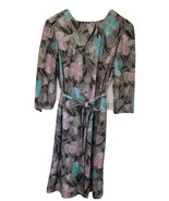 Vintage Signor California Dress 80s Floral Shift New w/Tags NWT Gray Pur... - $29.70