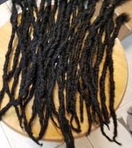 100% nonprocess  Human Hair Locks handmade 8 pieces 1 cm thick up to 14" Black - $63.50