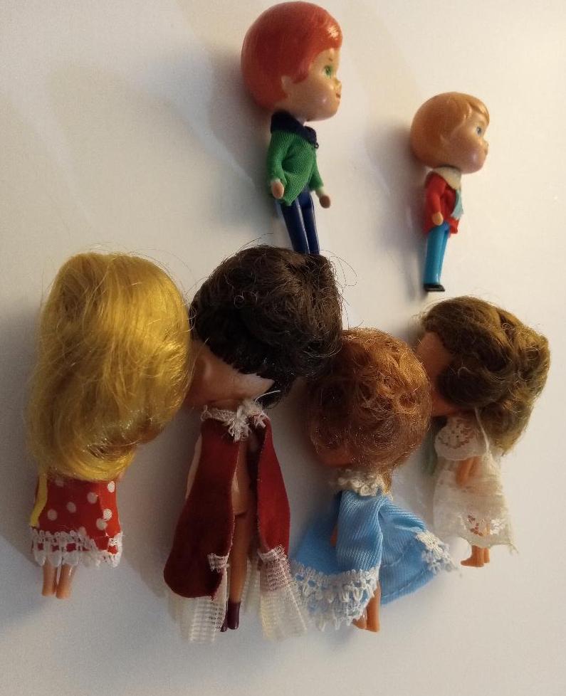 Image 3 of The Littles Vintage  1980 Doll Lot Pretend Play Dolls Jointed Toy Dollhouse Play