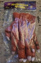 Vintage Latex Vinyl Red Halloween Hands Hand Devil Diablo Gloves By Seasons New - £11.84 GBP