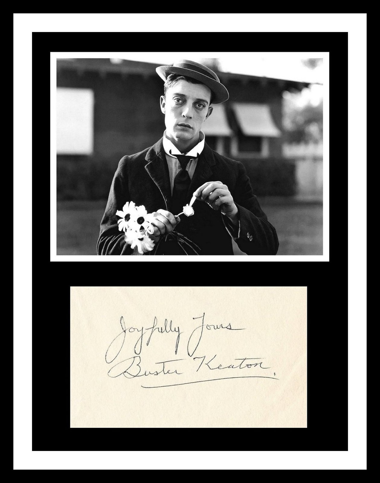 ULTRA RARE BUSTER KEATON MOVIE LEGEND AUTHENTIC HAND SIGNED