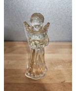 Vintage PRAYING ANGEL Crystal Candle Holder Lead Glass Like Cut Ice Cand... - $14.59