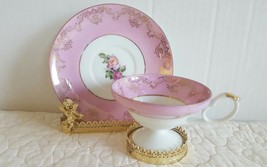 Beautiful Vintage Floral Pink bone china tea cup and saucer made in Japan EUC - £14.30 GBP
