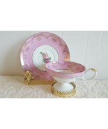 Beautiful Vintage Floral Pink bone china tea cup and saucer made in Japa... - $17.99