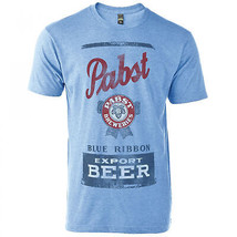Pabst Blue Ribbon Vintage Can Logo T-Shirt Blue - £24.63 GBP