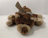 Animal Adventure brown tan plush stuffed floppy teddy bear plaid ribbon ... - $14.84