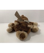 Animal Adventure brown tan plush stuffed floppy teddy bear plaid ribbon ... - £11.66 GBP