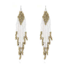 White Howlite Tassel Drop Earrings - £11.82 GBP