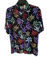 Weekender Traveler Mens Shirt Leaves Rayon Button Up Hawaiian Size Medium  - $20.29 CAD