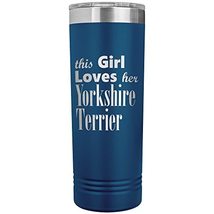 Yorkshire Terrier - 22oz Insulated Skinny Tumbler - Blue - £26.31 GBP