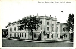 Lawrence County Courthouse Bedford Indiana IN UNP B&amp;W WB Postard T17 - £3.09 GBP