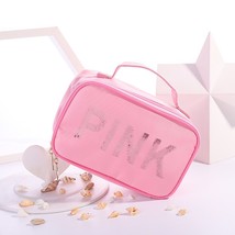 New Sequined Pink hand-held Make-up Bag Korean Edition Travel Portable Hand-held - £48.86 GBP