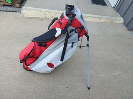 Titleist Players 4+ Dual Strap Golf Stand Bag Red/Grey/White w Raincover... - $3,523.88 MXN