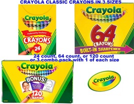 CRAYOLA Classic CRAYON STORE 4 Choices 24 64 120 Coloring book &amp; drawing... - $9.98+