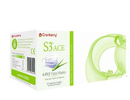 Cranberry USA S3080Wcase S3 ACE Ear Loop Face Mask, ASTM Level 2, White ... - $13.50+