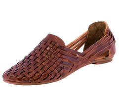Womens Authentic Mexican Sandals Huarache Leather Basket Woven Cognac #108 - £27.83 GBP