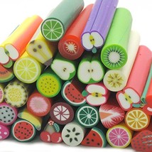 Bluemoona 10 PCS - Nail Art Mixed Fruit Fimo Polymer Clay Spacer strip - £3.93 GBP