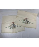 Vintage Stamped to Emborder - Tweety Bird Cage Floral  Pillow Case Set -... - $29.77 CAD