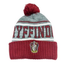 Harry Potter Gryffindor Pom Beanie Winter Knit Hat Stocking Cap Adult Gray Red - £15.98 GBP