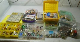 Huge Mixed Lot of BEADS, Jewelry Making &amp; Craft Supplies- Includes Containers - £194.43 GBP
