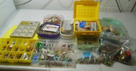 Huge Mixed Lot of BEADS, Jewelry Making &amp; Craft Supplies- Includes Containers - £193.95 GBP