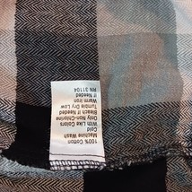 Saddlebred Classic Fit Button-Down Collar Men's Green Gray Flannel Shirt Size LT image 4