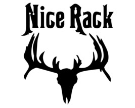 Nice Rack Deer Antler Vinyl Decal  Logo Car Window Sticker phone wall windshield - £1.93 GBP+