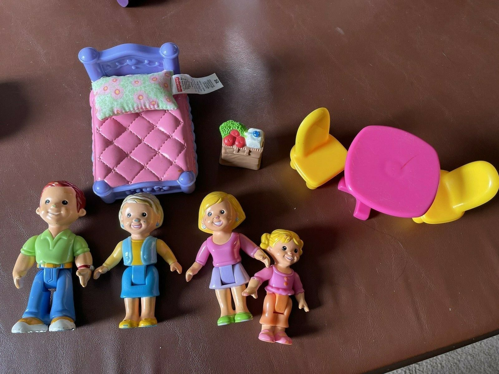 Primary image for Fisher Price My First dollhouse Loving Family Figures Groceries Bed Table Lot