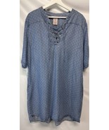 Philosophy Casual Tunic Shift Dress Tencel Lyocell Boho Chambray XL - $33.91 CAD