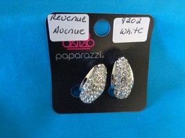 Paparazzi Clip-On Earrings (new) Revenue Avenue/White 9202 - $5.15