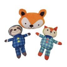 Lot of 3 Baby Toys Plush Toys R Us Zobo Bear Fox Sloth Crinkle Toy Target - $9.49