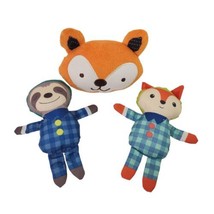 Lot of 3 Baby Toys Plush Toys R Us Zobo Bear Fox Sloth Crinkle Toy Target - $7.66