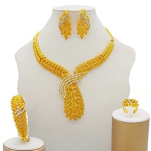 24K Gold jewelry sets for women African bridal wedding gifts party Bracelet roun - £27.62 GBP