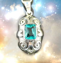 HAUNTED NECKLACE WIZARD'S BLUE FIRE HEAL GOLDEN ROYAL COLLECTION ROYAL MAGICK - £106.34 GBP