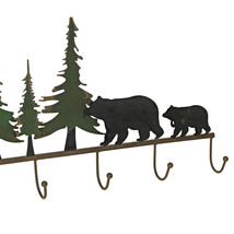 22 Inch Brown Metal Black Bear Family Coat Hanger Towel Holder Wall Moun... - £31.65 GBP