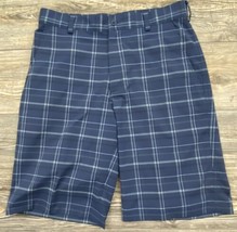 Nike Golf Shorts Dri-Fit Blue Plaid Stretchy Men’s 30" Style #388782-419 - $14.85