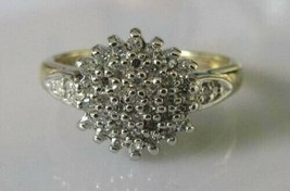 2Ct Moissanite Cluster Women&#39;s Engagement Ring 10K Yellow Gold - £316.47 GBP