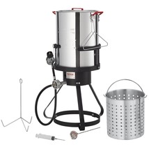 VEVOR Turkey Deep Fryer, 30-qt Turkey Fryer Boiler Steamer Cooker Set, Outdoor A - $135.49