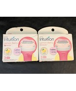 Lot of 2 Schick Intuition Lemon Berry Breeze 3 Refill Blade Cartridges W... - $20.41 CAD