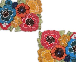 Set Of Beads Placemat Floral Multicolor Tablemat Spring Charger Plates 1... - $67.27+